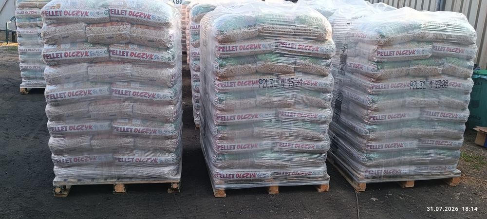 Pellet Olczyk cena za 1050kg na palecie A1 certyfikat. Holz pellet premium