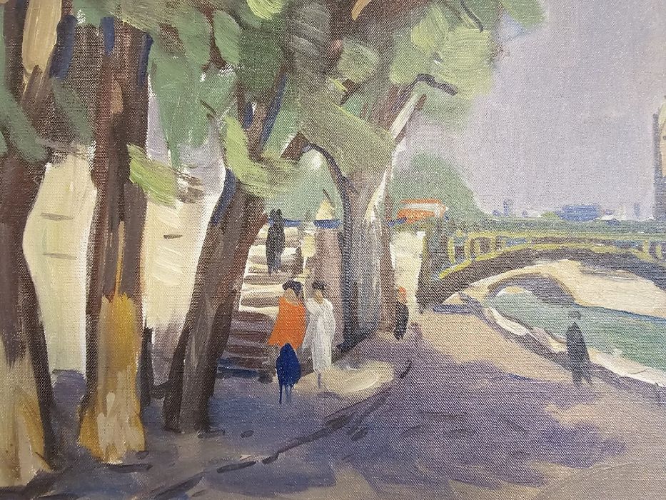 Obraz Olejny Axel Hamborn scena miejska