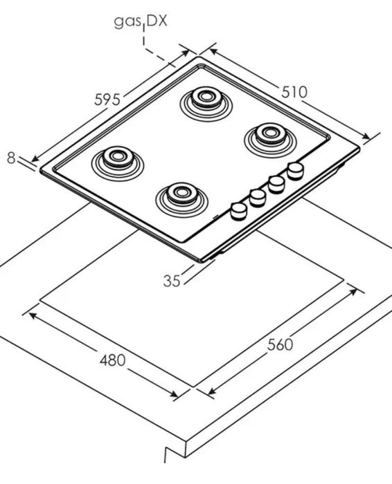Газова поверхня врізна CANDY CHW6BRX