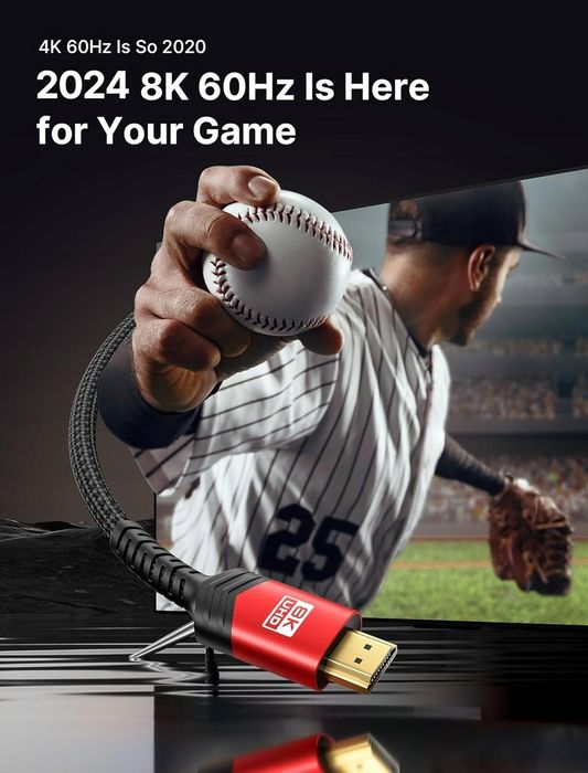 Kabel przejściówka hdmi 3m oplot 8k