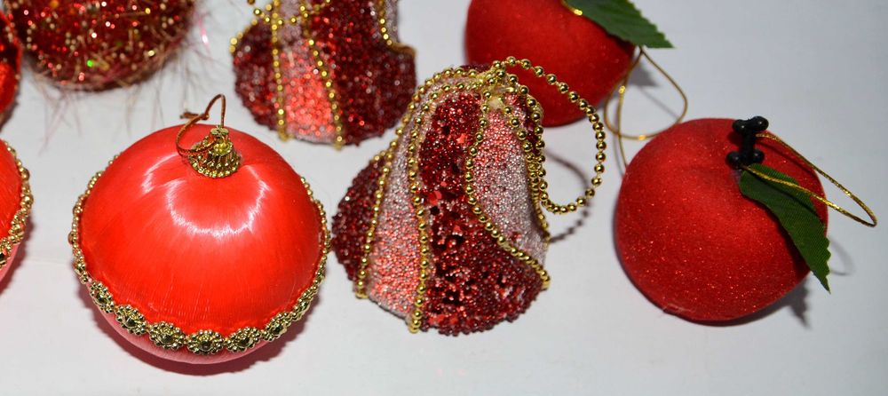 Zestaw Bezpiecznych Ozdób Choinkowych Burgund 9 sztuk