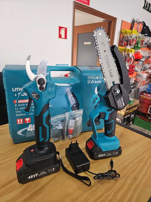 Conjunto mini serra e tesoura de poda