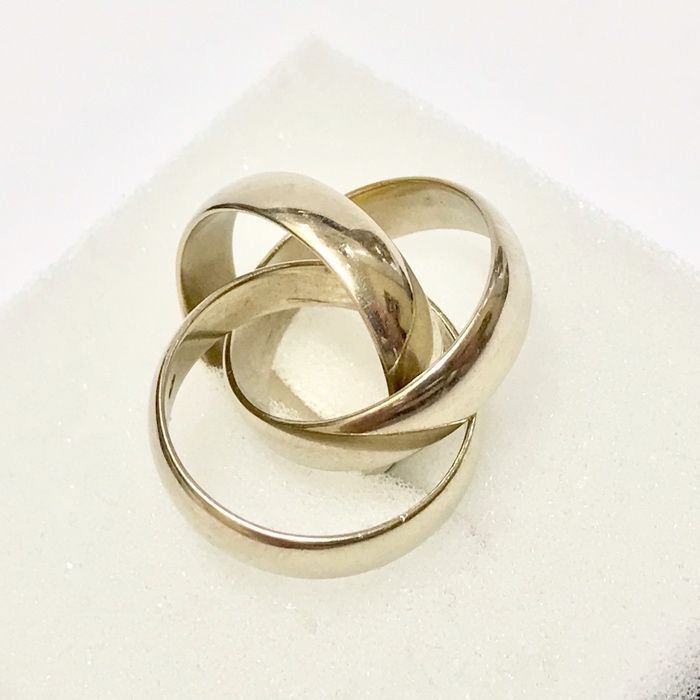 Złota OBRĄCZKA damska 14K trzy OBRĄCZKI cudowne