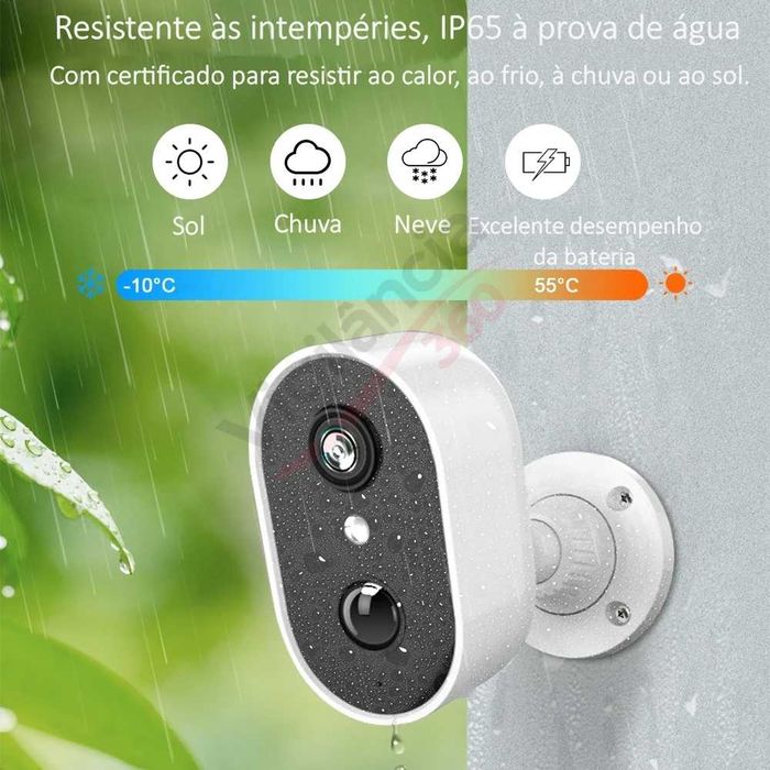 Câmara de Vigilância WiFi Sem Fios Bateria Full HD Visão Noturna NOVO