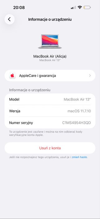MacBook Air 13” (Early 2015) A1466
