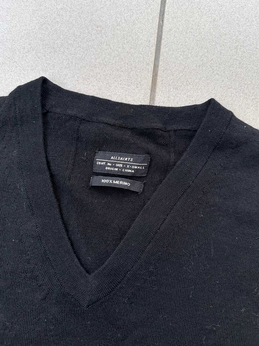 Sweter wełniany All Saints męski merino elegancki opium r. S