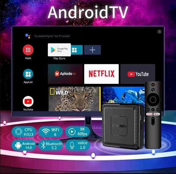 Приставка смарт ТВ | Android 14 на 8/128 Gb | смарт телевидение