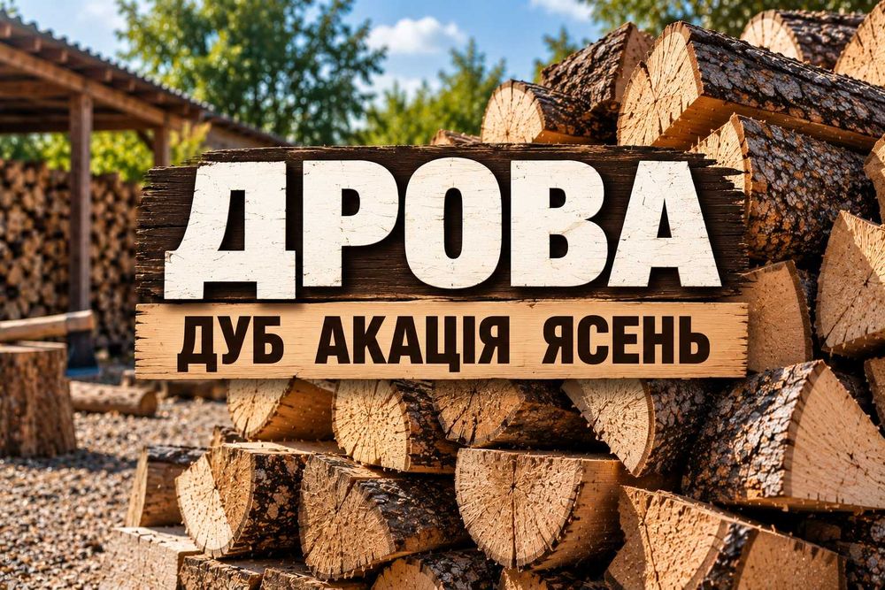 Дрова дуб ясен акація фруктові | Колоті дрова для опалення від 3 м³ | Привеземо по Дніпру та передмістю
