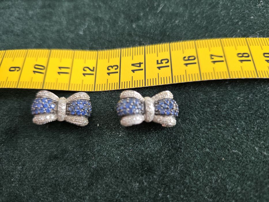 Kolczyki biale złoto z diamentami