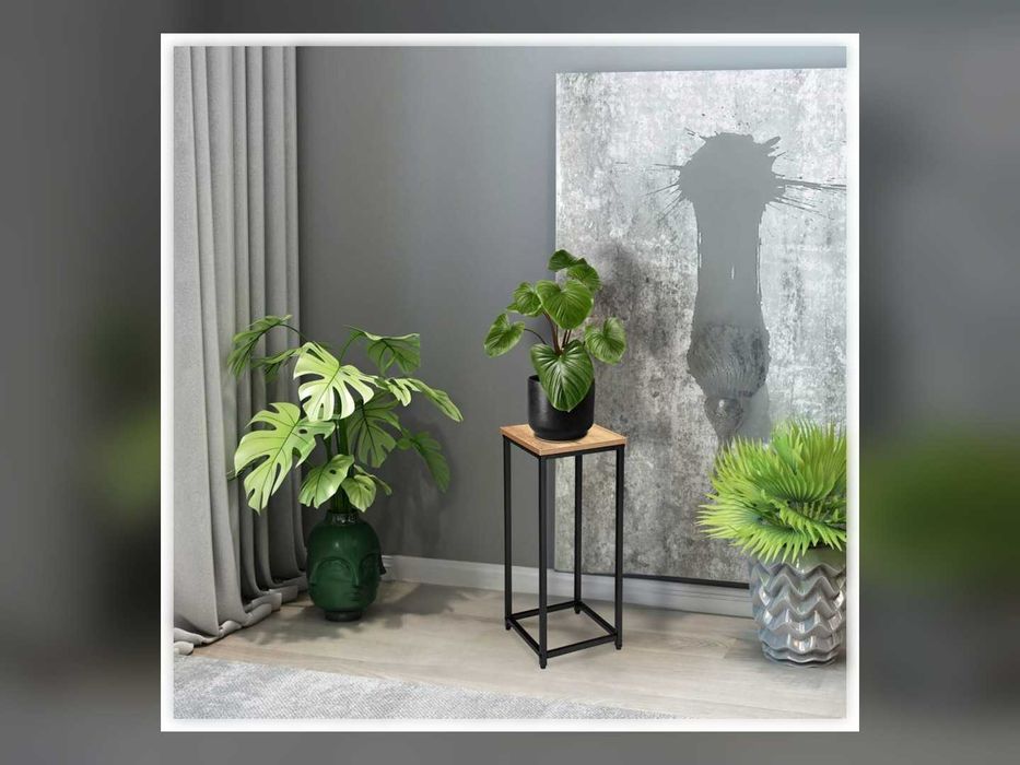 Kwietnik stojący metalowy Arben 63cm czarny craft loft