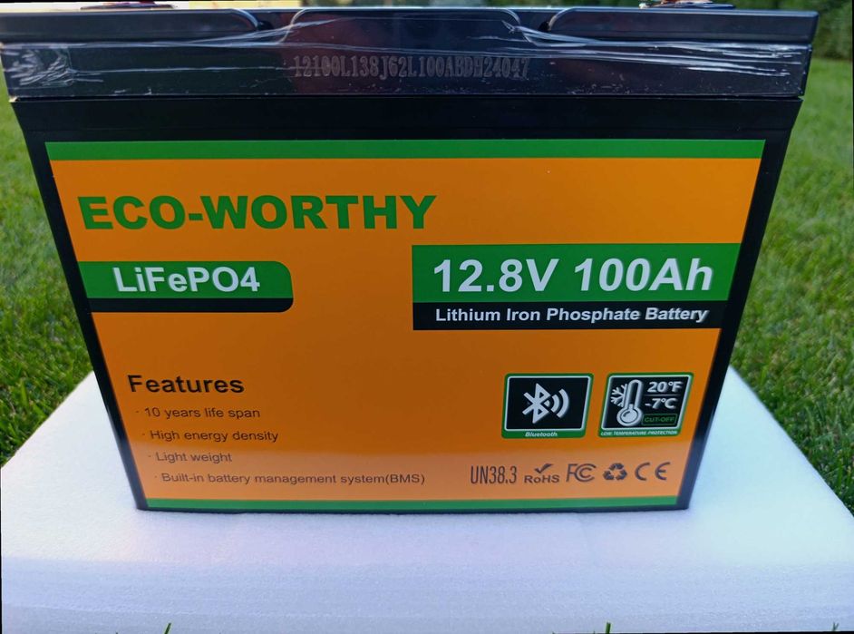 Гарантія - Eco-Worthy 12.8V 100Ah з Bluetooth , акумулятор для дбж lifepo4 ‼️ резервне живлення для котла - акумулятор для інвертора