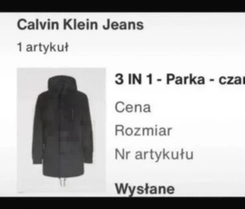 Meska kurtka, parka 3 in 1 marki Calvin Klein