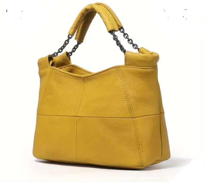 Сумка шкіряна жовта.