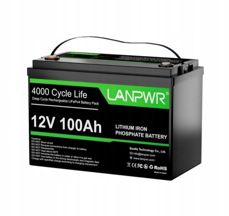 4 x Akumulator LiFePO4-12V 100Ah. Magazyn energi. Off grid