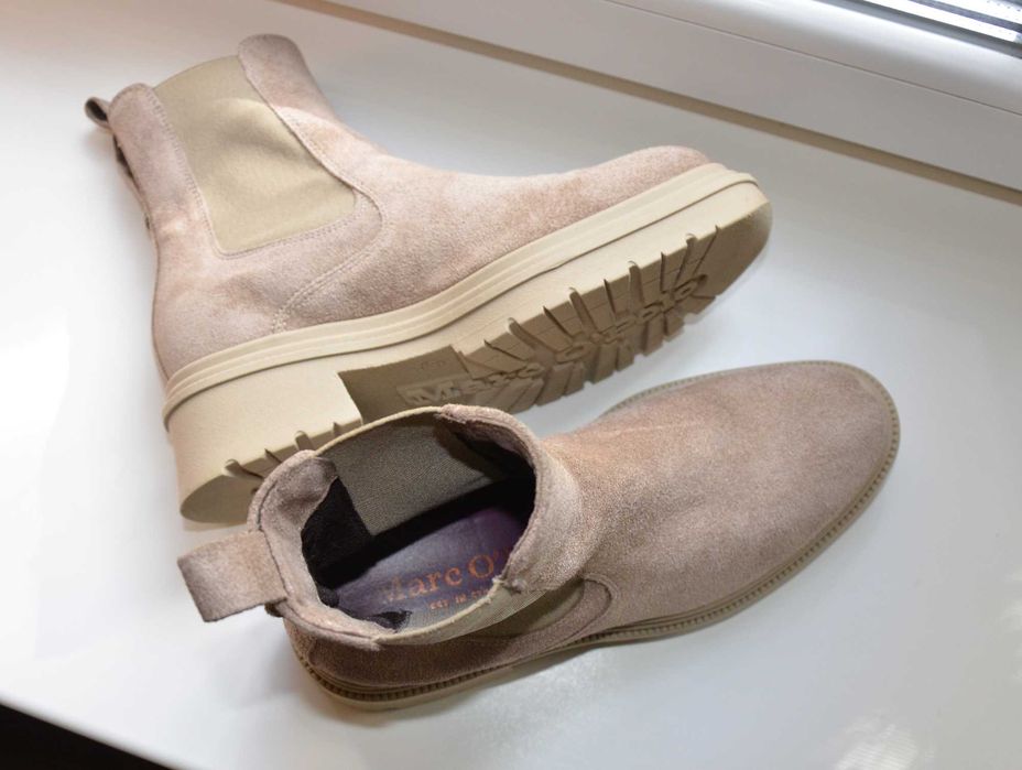 Женские челси Marco O'Polo 37 ботинки замша бежевые