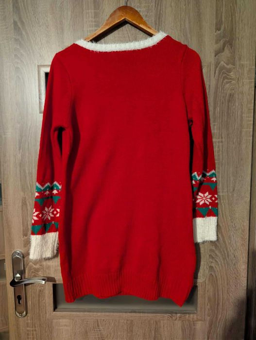 Sweter świąteczny United States Sweaters M cekiny choinka żyrafa