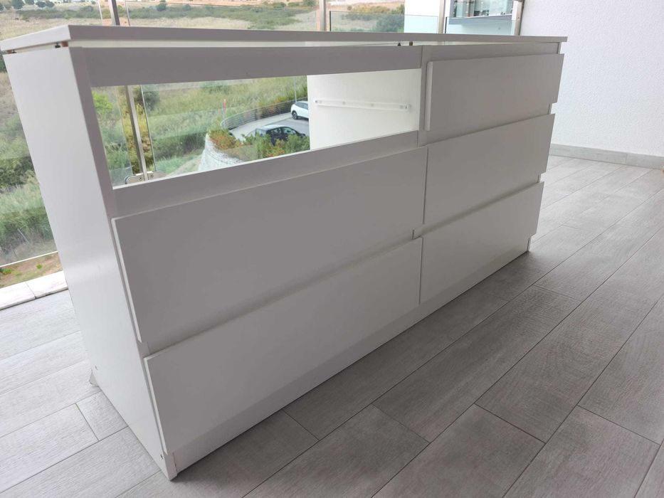 Cómoda IKEA KULLEN 6 gavetas 140x40x72 – para reparação / DIY