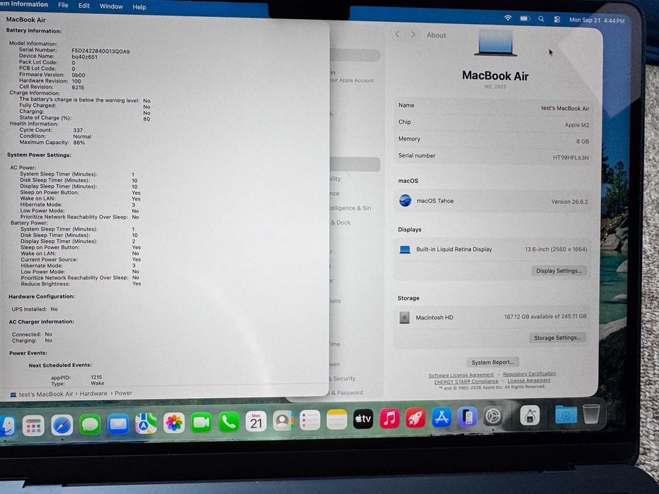 Ноутбук Apple MacBook air 13 M2 (2022) A2681 8 gb/256 gb Midnight