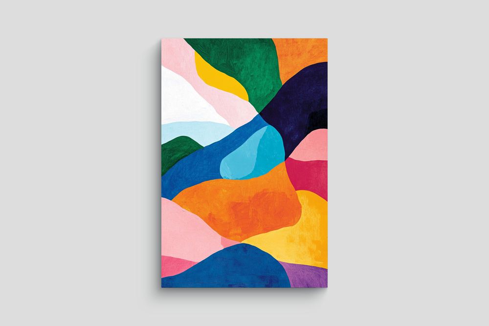 Kolorowy Abstrakcyjny Obraz na Płótnie 60x90 do Dekoracji Wnętrz