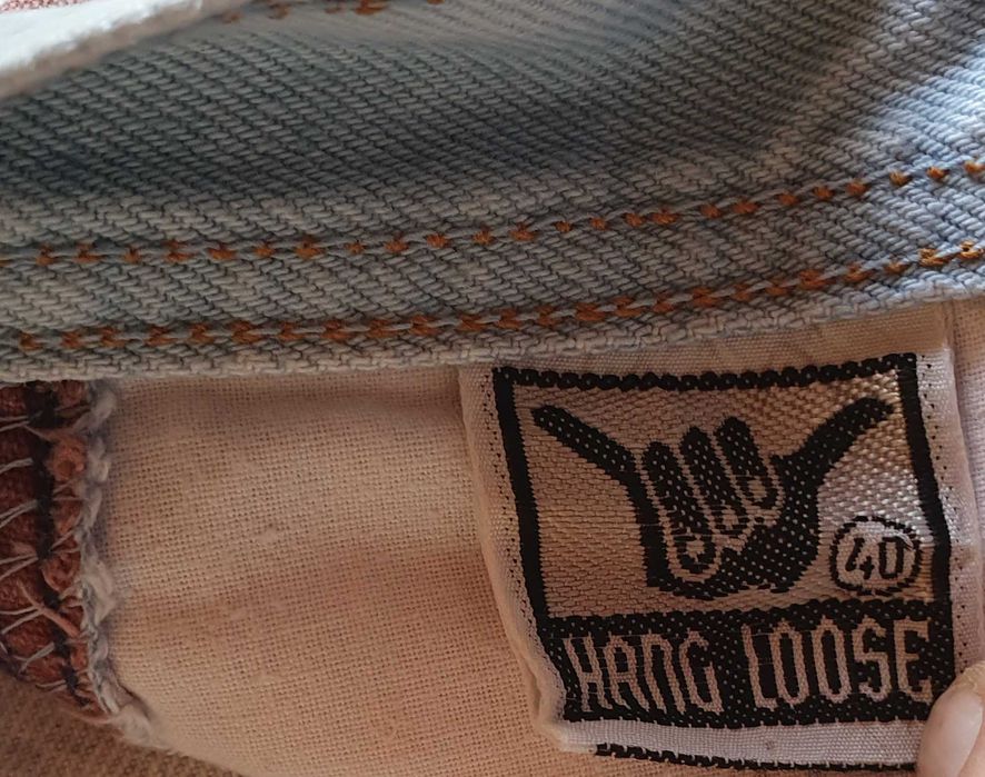 Calções de ganga marca Hang Loose, Nº 40, modelo RARO - made in Brazil