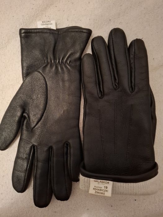 Rękawiczki oficerskie skórzane zimowe WP roz. 19 wzór 964/MON.