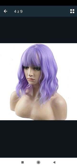 Peruka damska kolor fioletowy