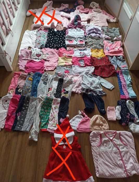Paczka ubranek dla dziewczynki wiosna + jesień r. 74