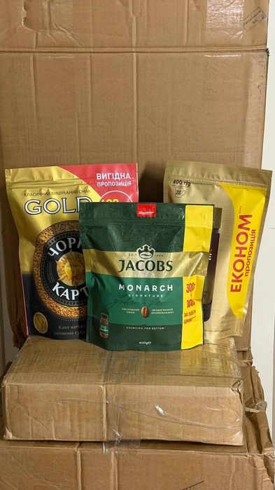 Якобс 400г Чорна карта 500г Нескаіе голд 500г/Розчинна кава/оптом