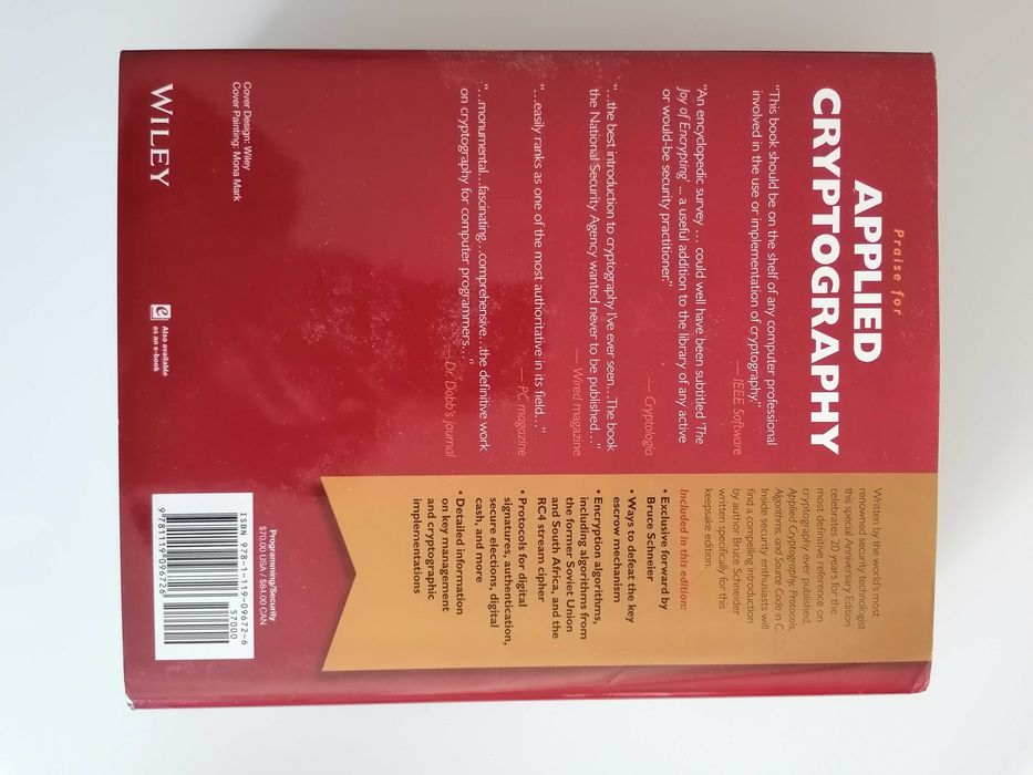 Livro Applied Cryptography, de Bruce Schneier-NOVO