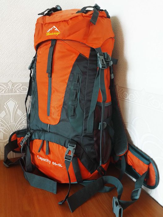 Рюкзак 70 літрів orange (65+5l) трекінг з поясним ременем