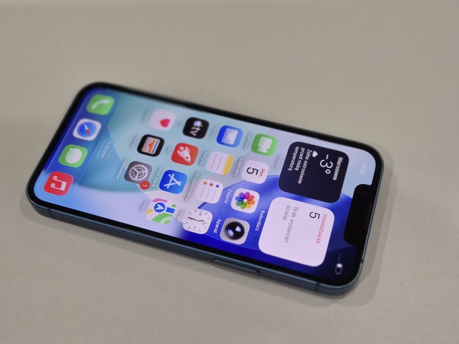 ŁADNY Telefon Apple Iphone 13 Mini 128 Niebieski BAT.100% DZIERŻONIÓW