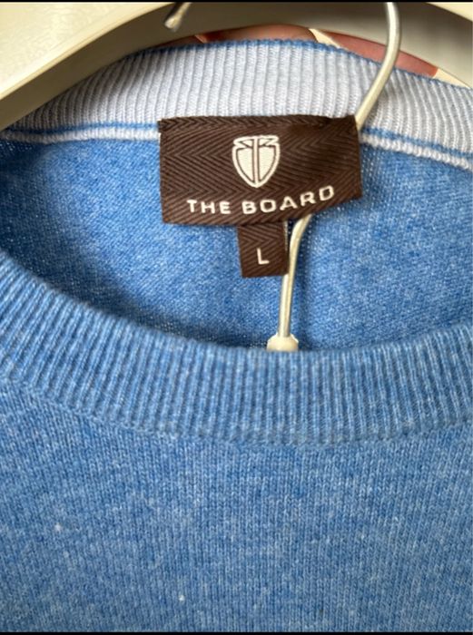 Camisola de malha azul para homem