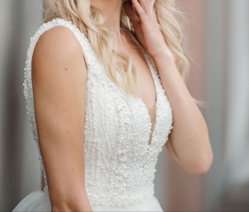 Suknia ślubna xs 158 cm +8cm obcas Dama couture