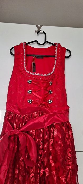 sukienka haft folk ludowa oktoberfest święta mikołajki przebranie 40 L