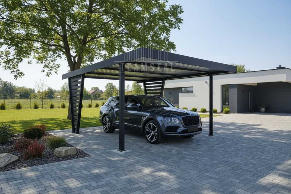 Carport V PREMIUM 4x5m Wypełnienie panelami Wiata samochodowa TS1262