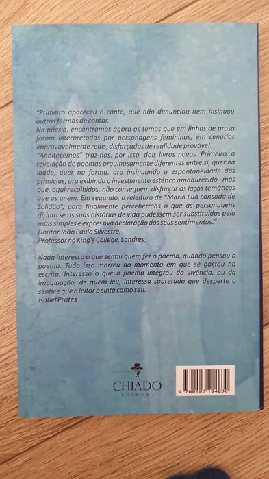 Livro Anoitecemos de Isabel Prates