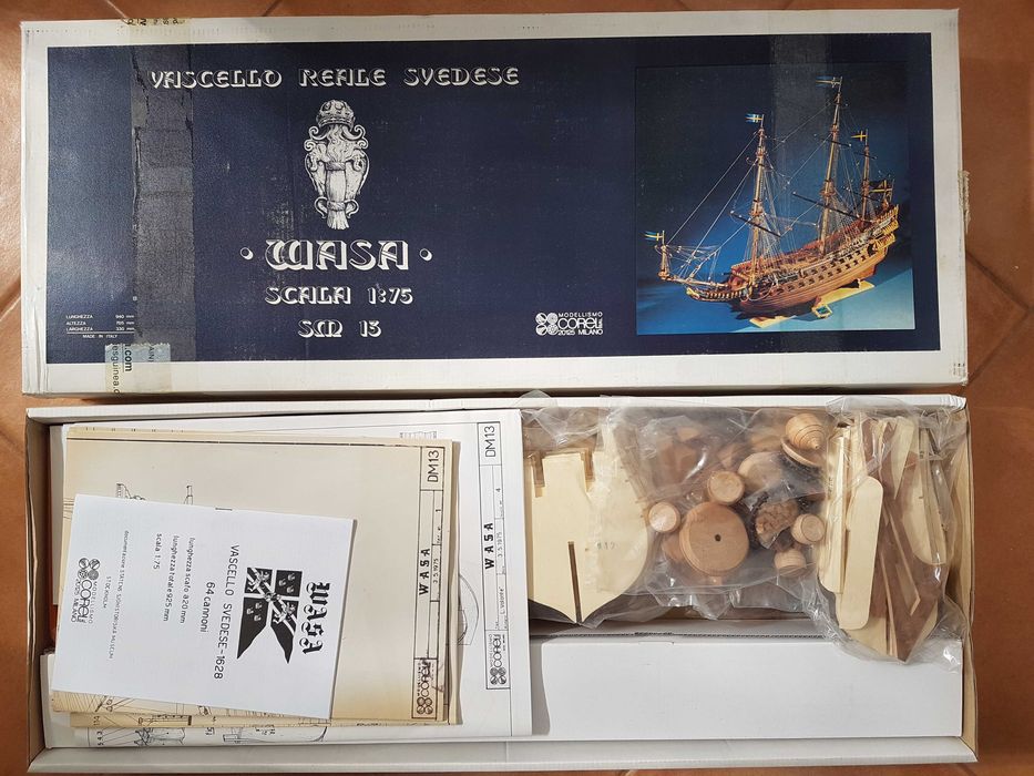 Kit modelismo em madeira da COREL À escala 1:75 do navio sueco WASA