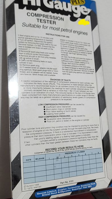 Testador de compressão de cilindros