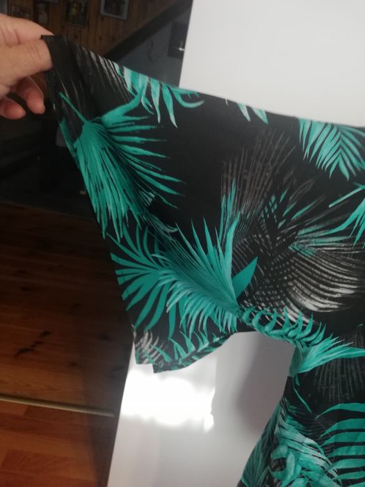 Bluzka damska w zielone liscie r46