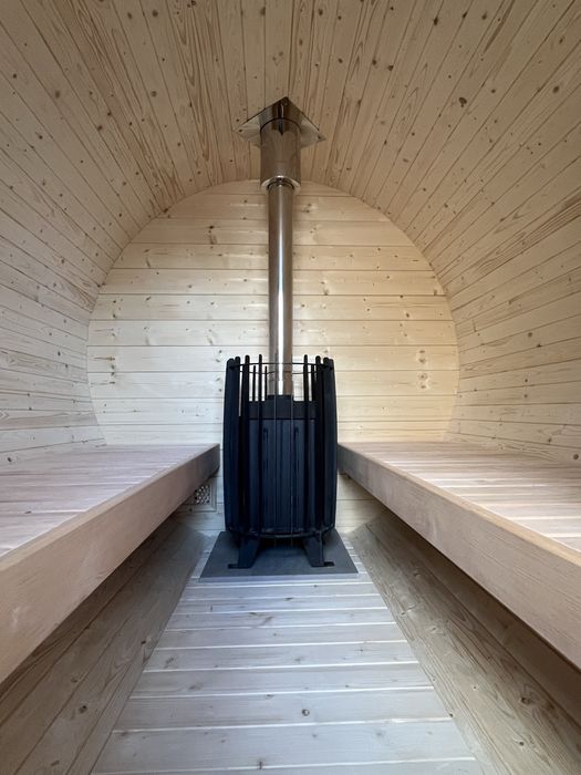 Sauna Ogrodowa Beczka 300cm z Przedsionkiem + Piec