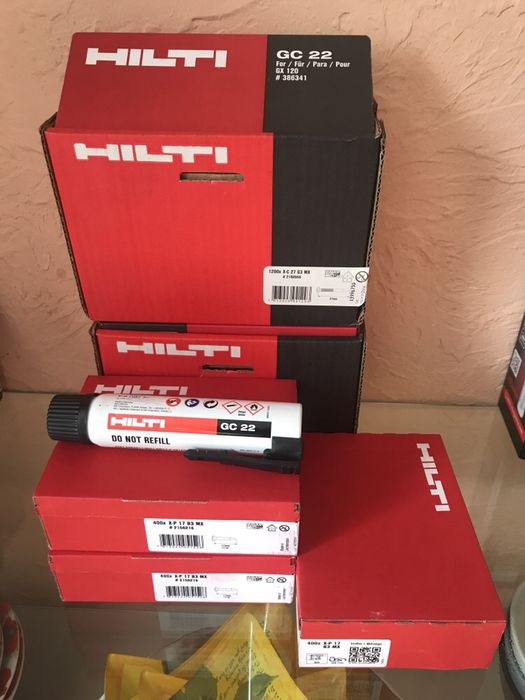 Hilti Патроны  гвоздь дюбель газ шурупы в ленте dx76,460 gx120 bx3