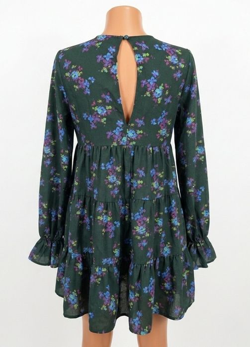 Платье-комбинезон ASOS DESIGN с неоновым цветочным принтом и оборками, р. M (38)