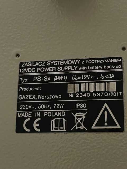 Zasilacz 12V, 3A PS-3x GAZEX