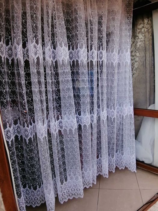 FIRANKA z metra 3 rzędy haftu wys 280 cm biała ,haftowana,turecka