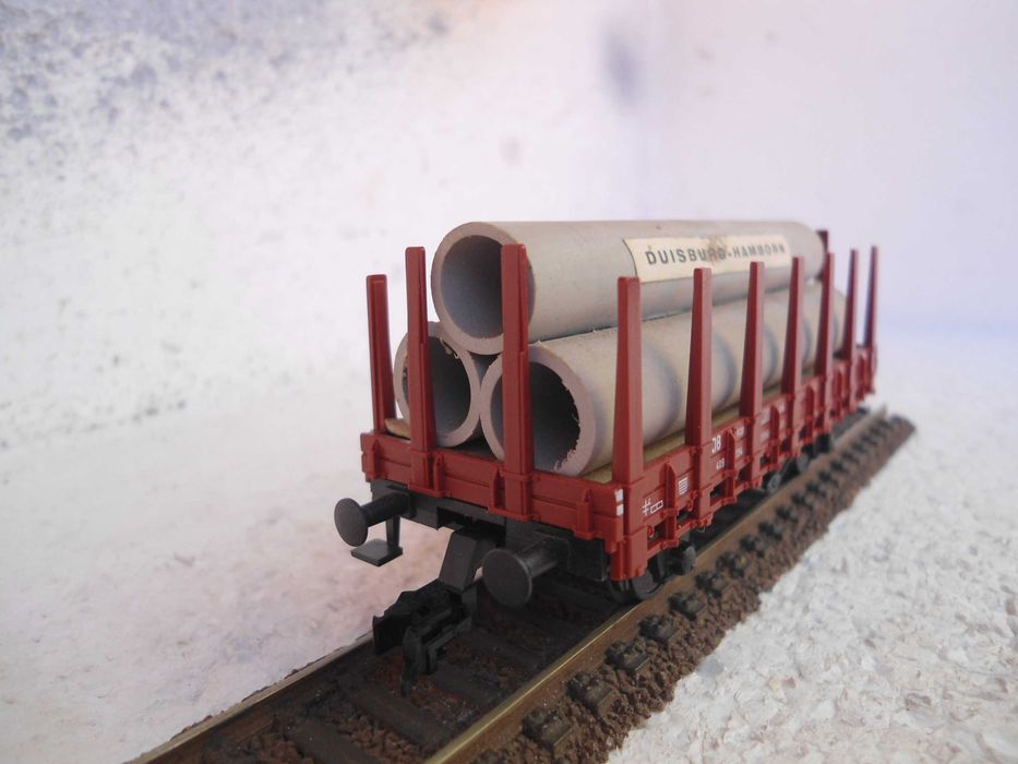 1:87 Fleischmann Carruagem mercadorias porta tubos comboio