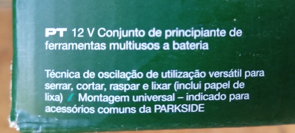 Conjunto ferramenta multiusos com bateria 12V Parkside