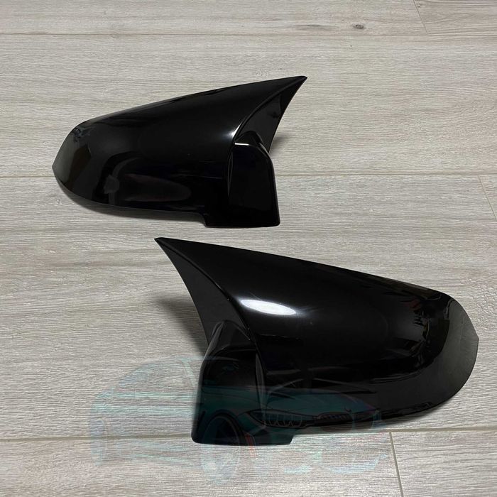 Накладки на зеркала BMW F10 F18 F07 F01 F06 Черный глянец (Комплект)