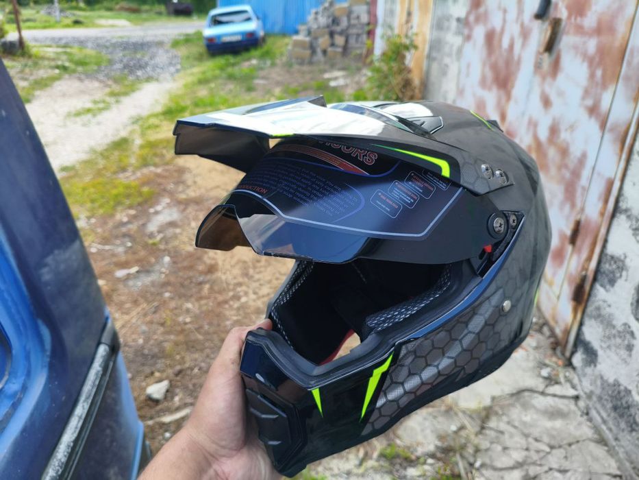 Шлем эндуро,  кросс, супермото, мотрад, квадроцикл, ATV,  дрифт