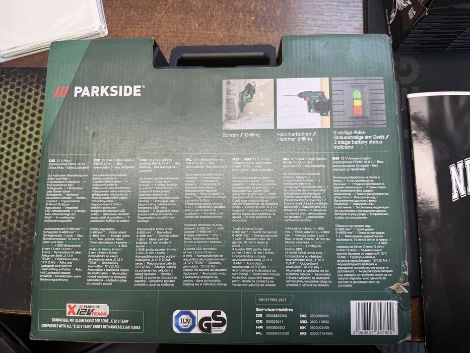 777/ nowa wiertarko wkretarka Parkside Cordless Hammer Drill PBHA 12 A1