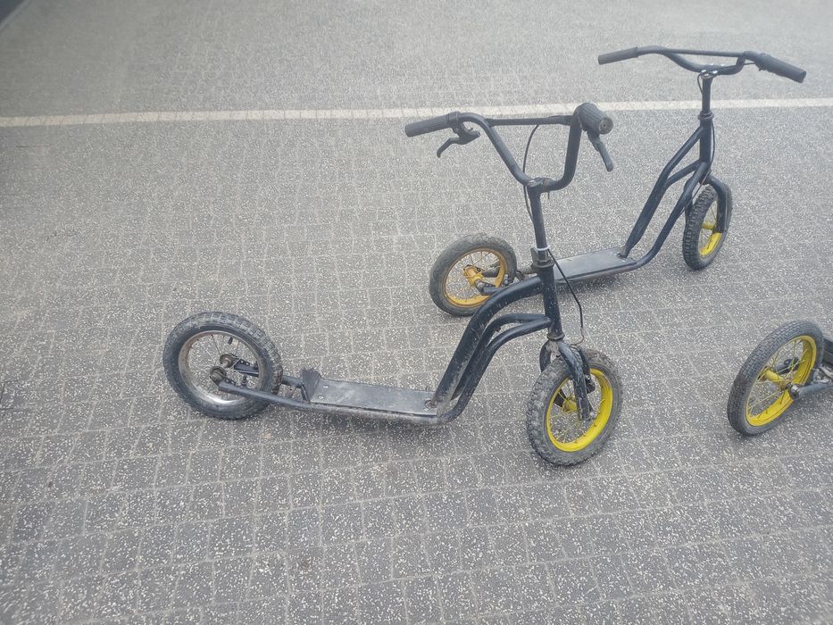 Sprzedam hulajnogi w kolorze czarnym koła pompowane